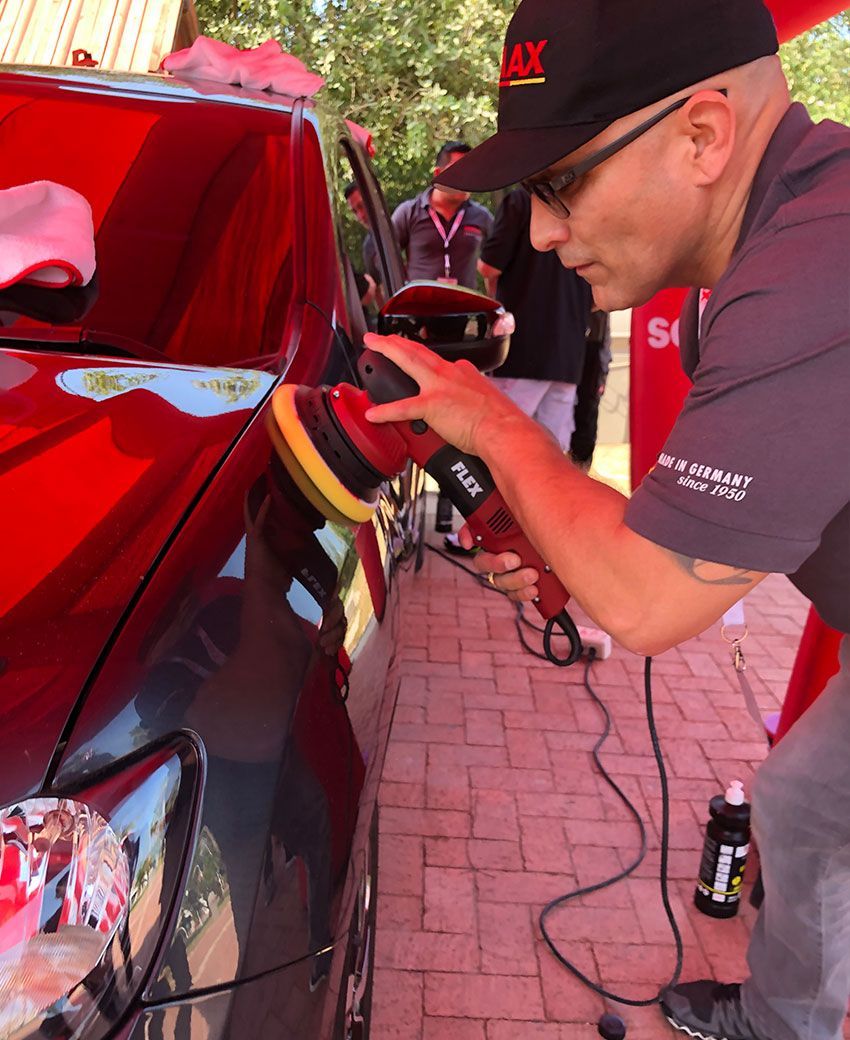 Machine polishing to remove swirl marks